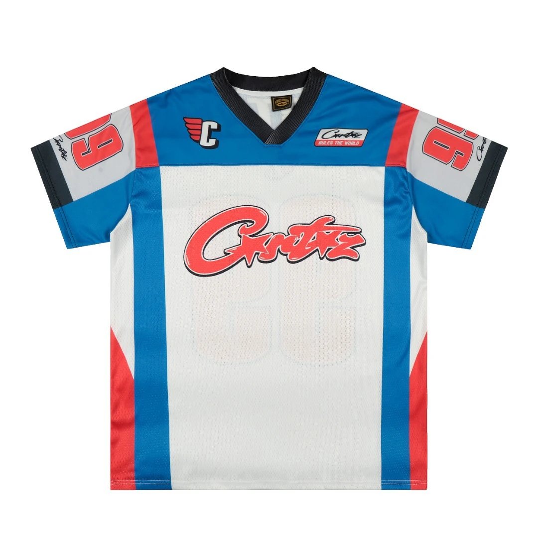 Design Abstract Oceanic V-Neck Jersey Blue - 11