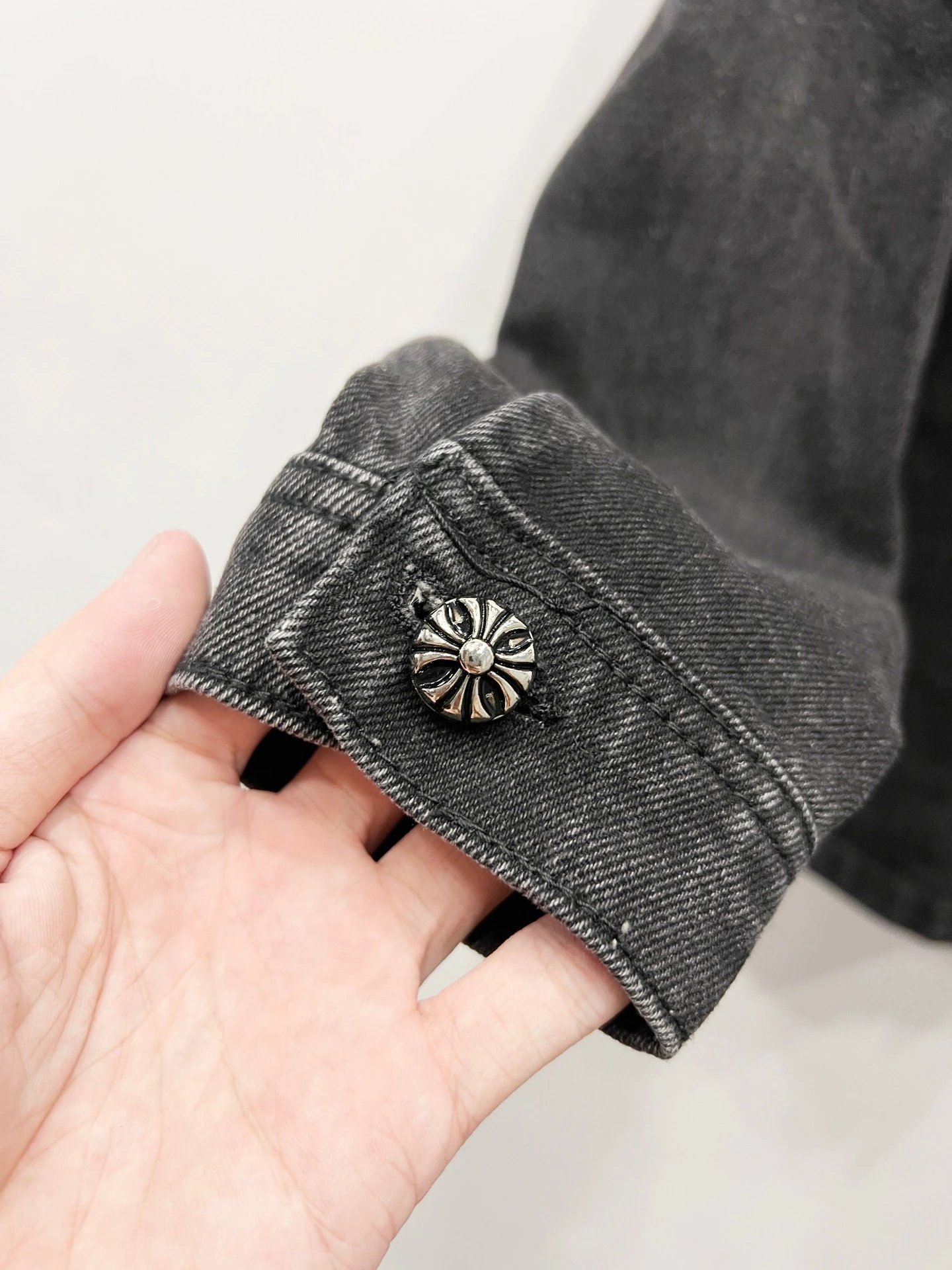 Chrome Hearts Cross-Embroidered Beige Denim Jacket - 7