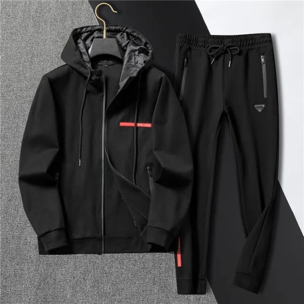 Prada Re-Nylon Hooded Track Set Black Tracksuit - 1