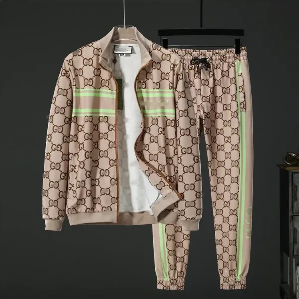 Gucci GG Monogram Beige and Neon Green Tracksuit - 1