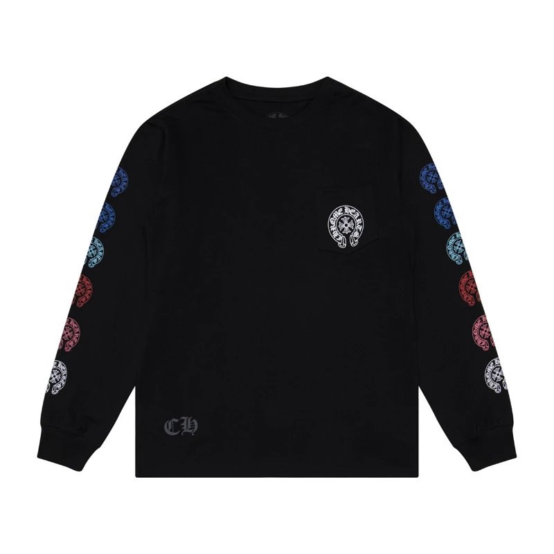 Chrome Hearts T-Shirts Graphic Long-Sleeve T-Shirt — Black 9