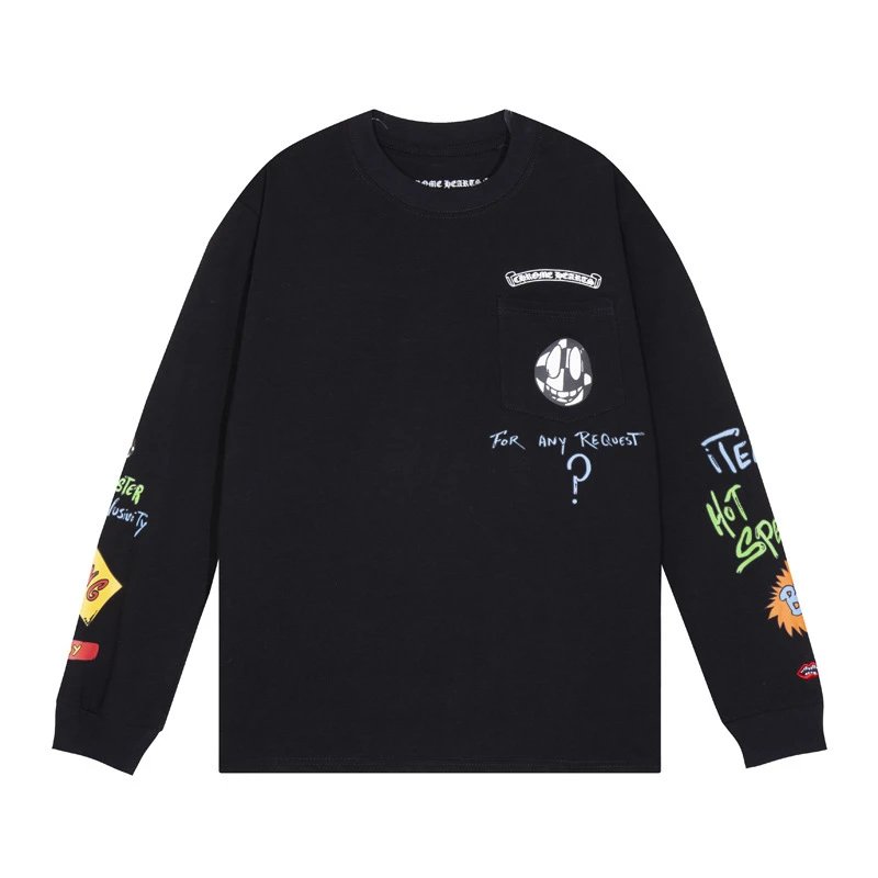 Chrome Hearts T-Shirts Graphic Long-Sleeve T-Shirt — Black 10