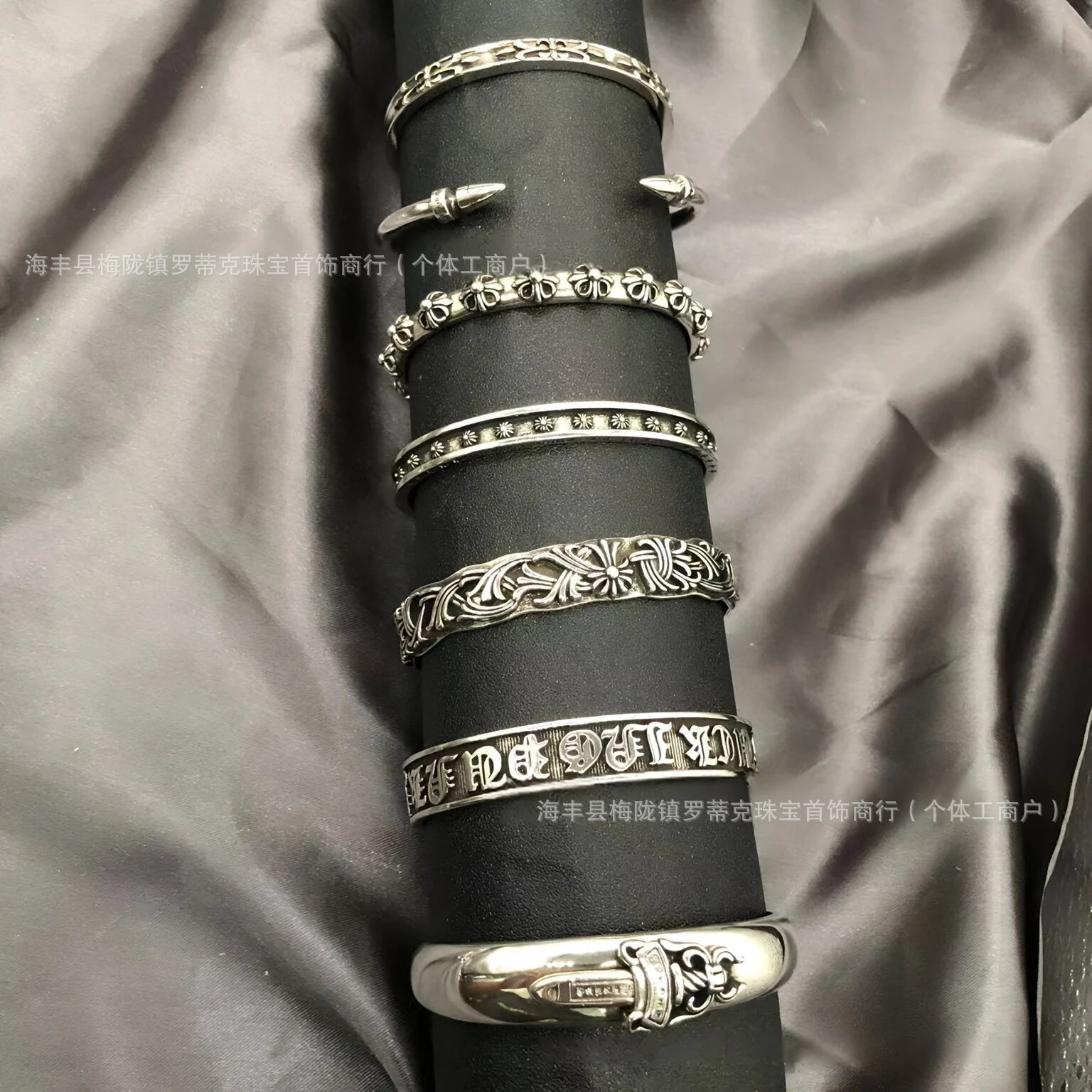 Design Handcrafted Floral Silver Cuff Bracelet Jewelry - 3