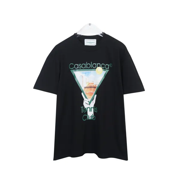 Casablanca Tennis Club Graphic T-Shirt Black - 1