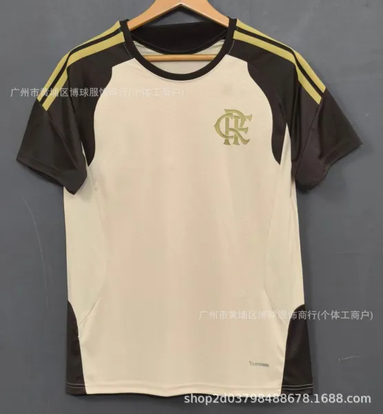 Flamengo Training Jersey Beige Black Yellow T-Shirt - 1