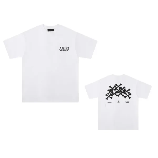 Amiri Crossbones Print White T-Shirt - 1