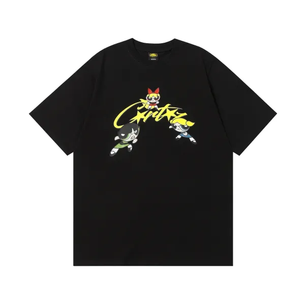 Design Powerpuff Girls x Cartoon Network Graphic Print Black T-Shirt T-Shirts - 1