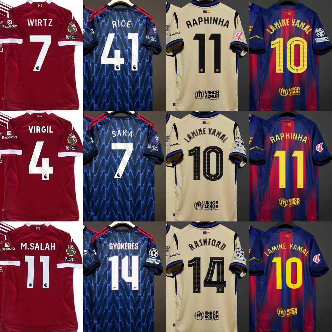 FC Barcelona Rashford #14 UEFA Champions League Jersey Blue-Red Gradient - 3