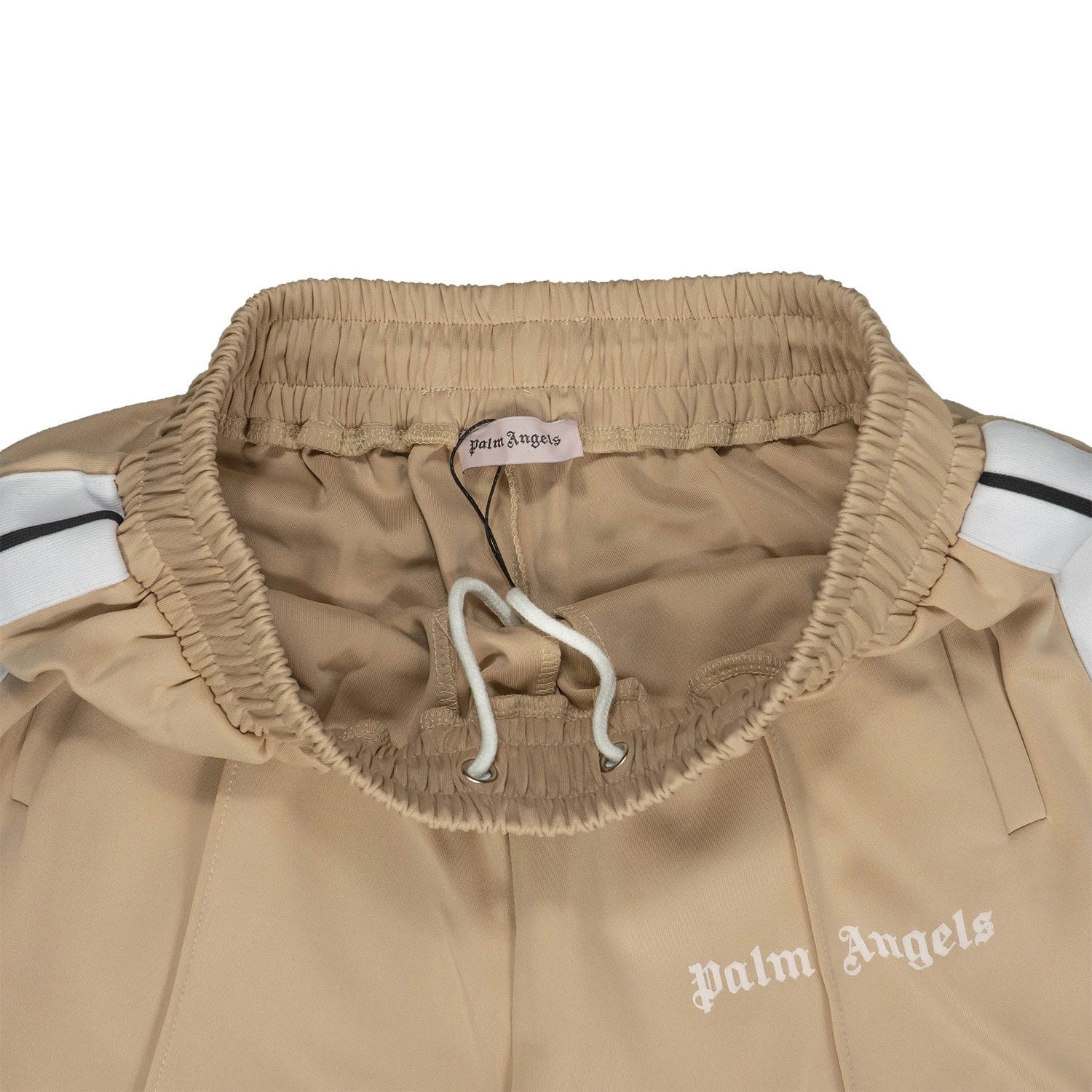 Palm Angels Track Shorts Beige with White and Black Stripes Shorts - 7