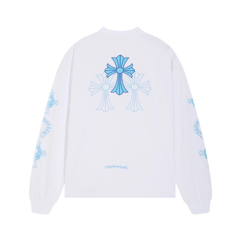 Chrome Hearts T-Shirts Graphic Long-Sleeve T-Shirt — White 18