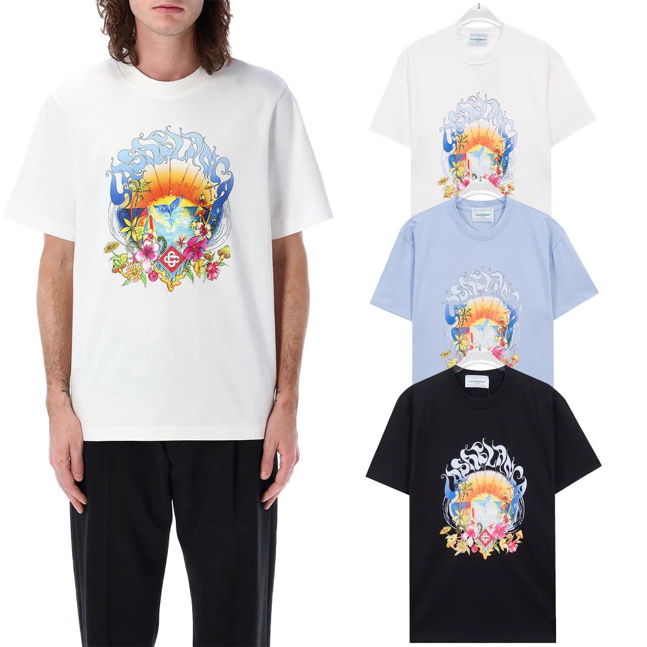 Casablanca Cosmic Circle White T-Shirt - 5