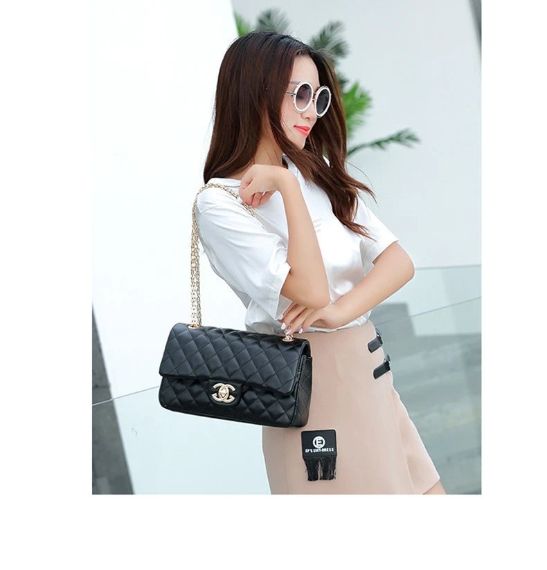 Chanel Classic Flap Bag White Quilted Leather Chain Shoulder Bag - 17