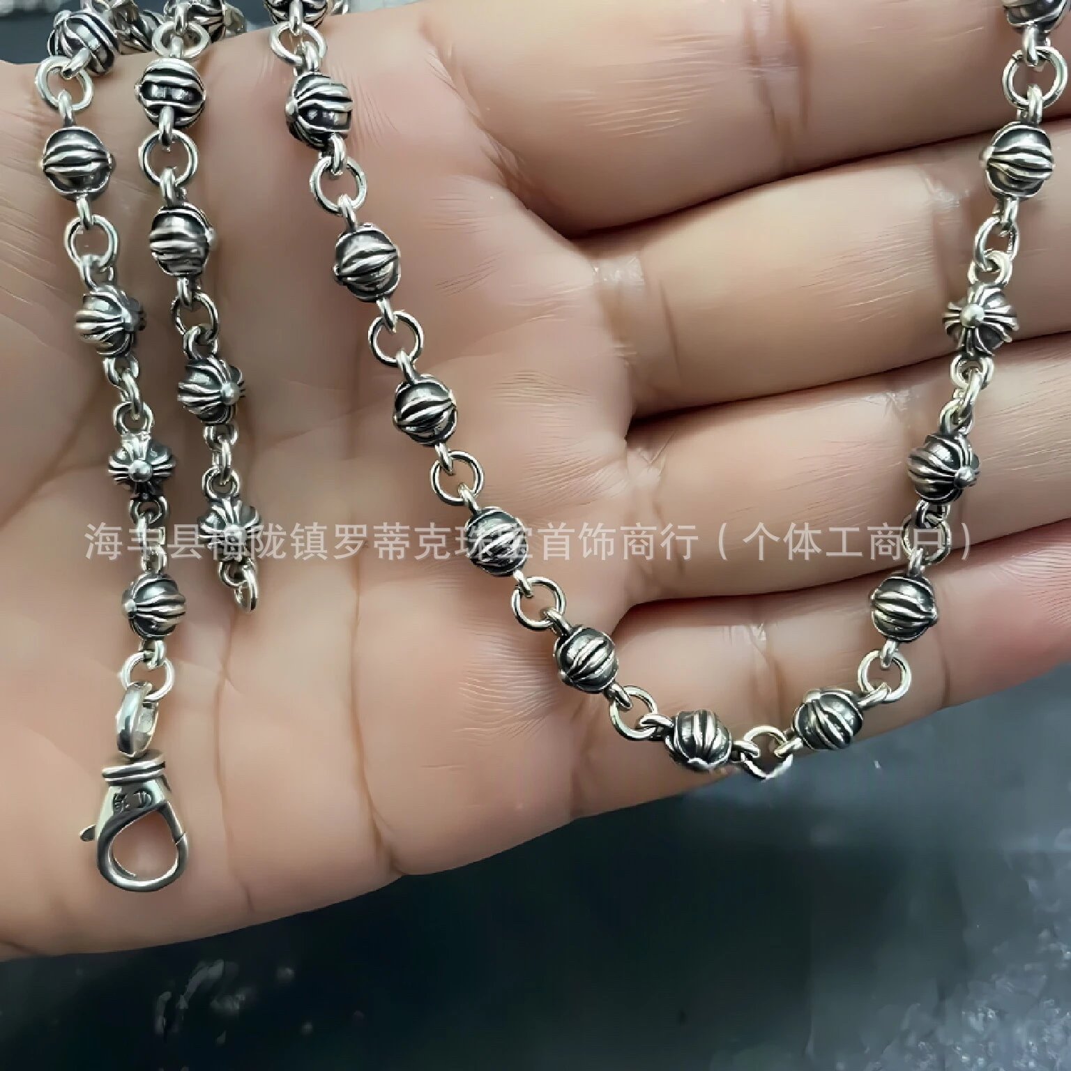 Design Silver Chain Link Necklace with Lobster Clasp Jewelry - 12