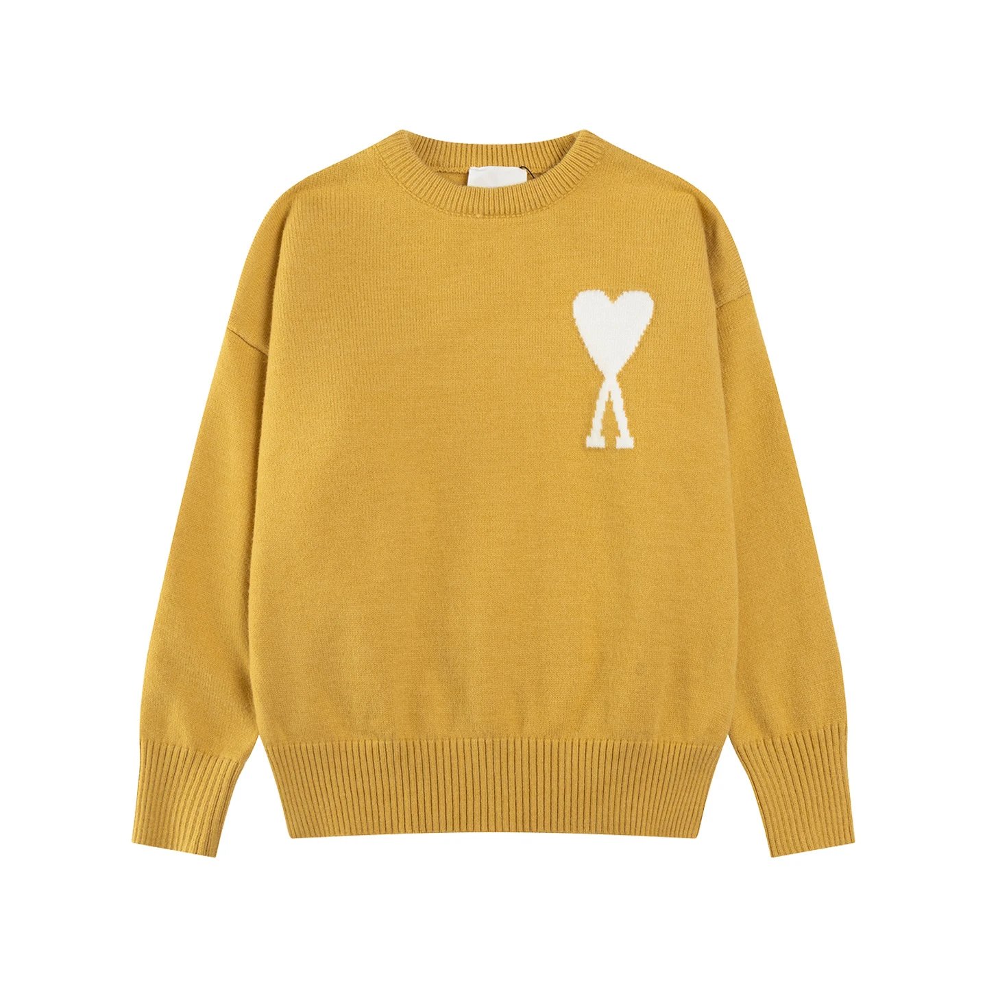Comme des Garçons Play Heart Logo Knit Sweater Mustard Yellow - 23