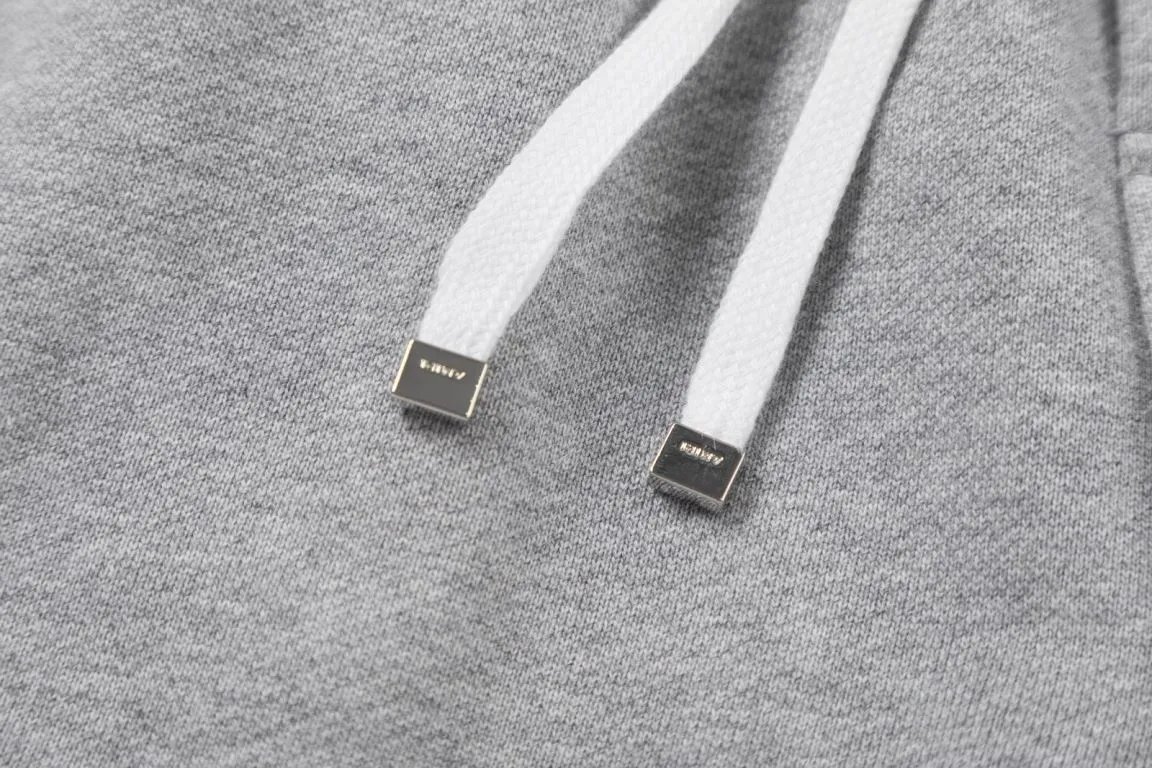 Amiri Logo Embroidered Fleece Shorts Gray - 4
