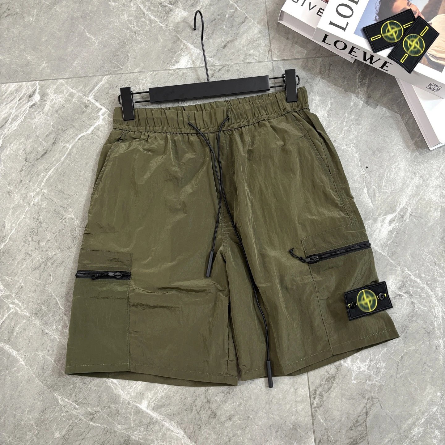 Stone Island Shadow Project Cargo Shorts Olive Green - 10