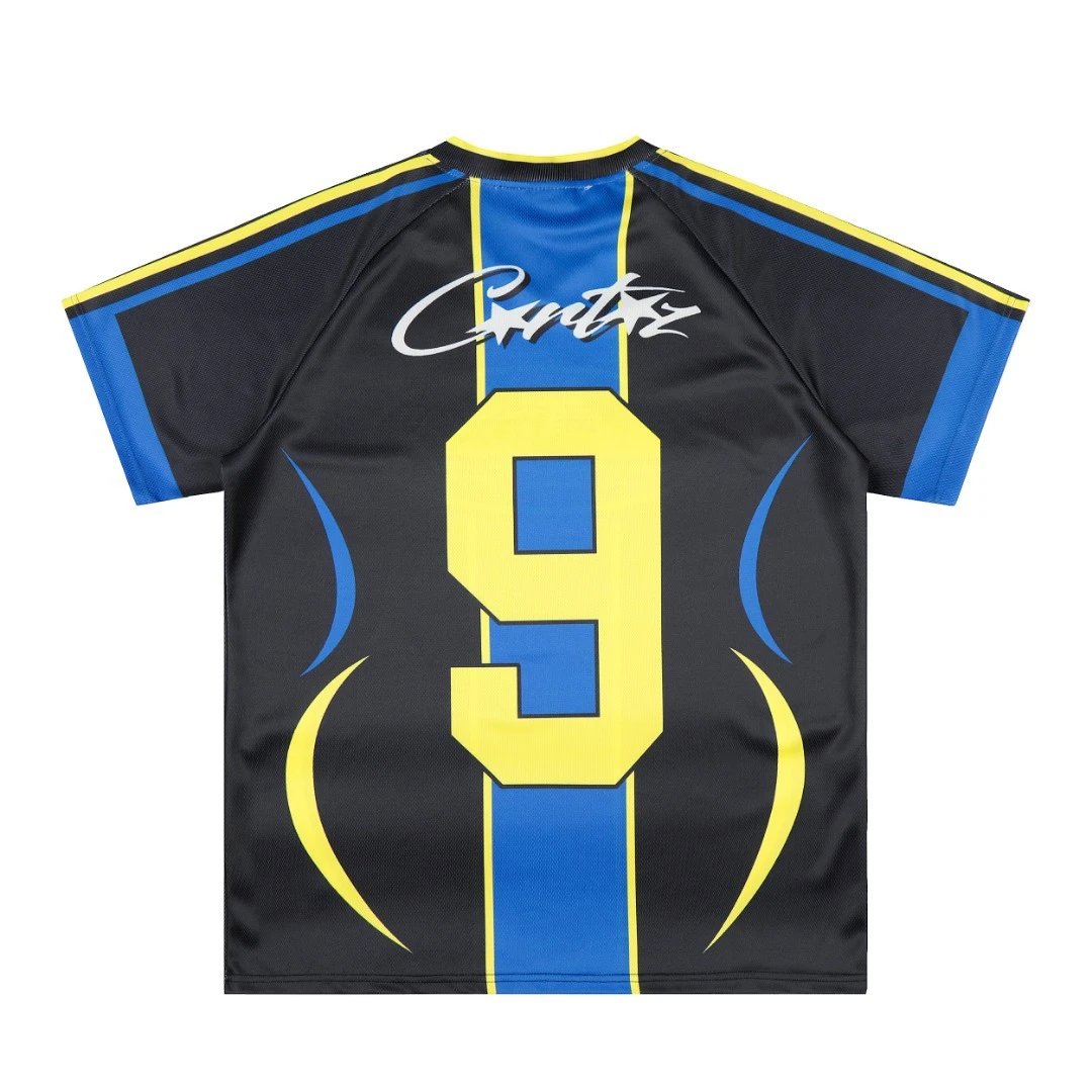 Design Abstract Oceanic V-Neck Jersey Blue - 38