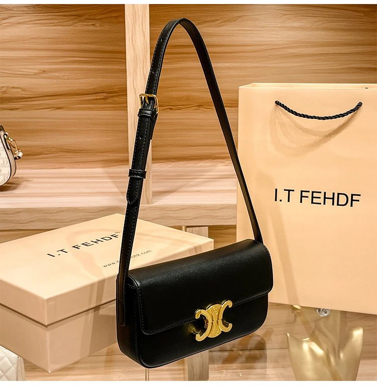 Design I.T Studio NK White Saddle Bag with Gold Hardware Crossbody Bags - 14