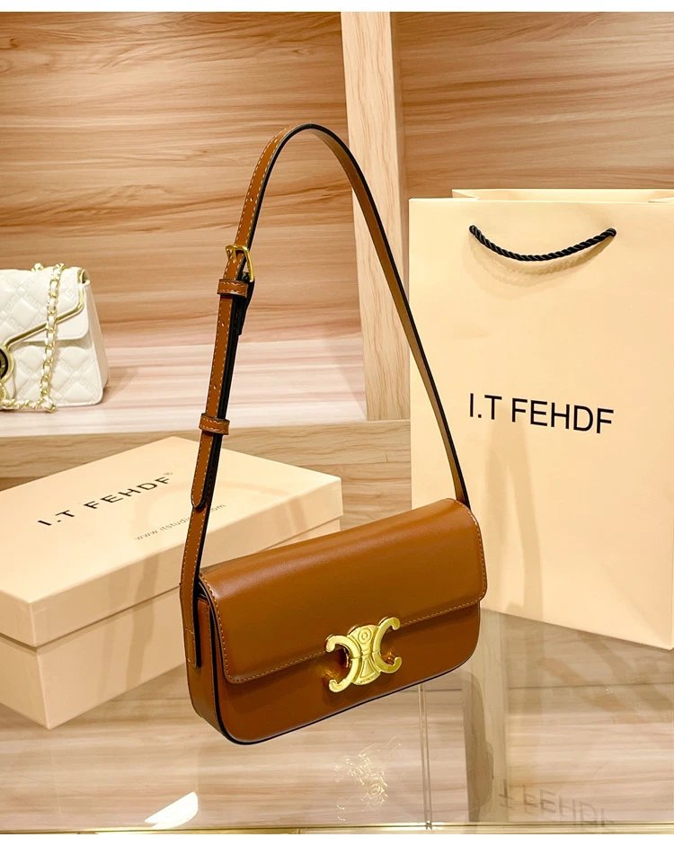 Design I.T Studio NK White Saddle Bag with Gold Hardware Crossbody Bags - 23
