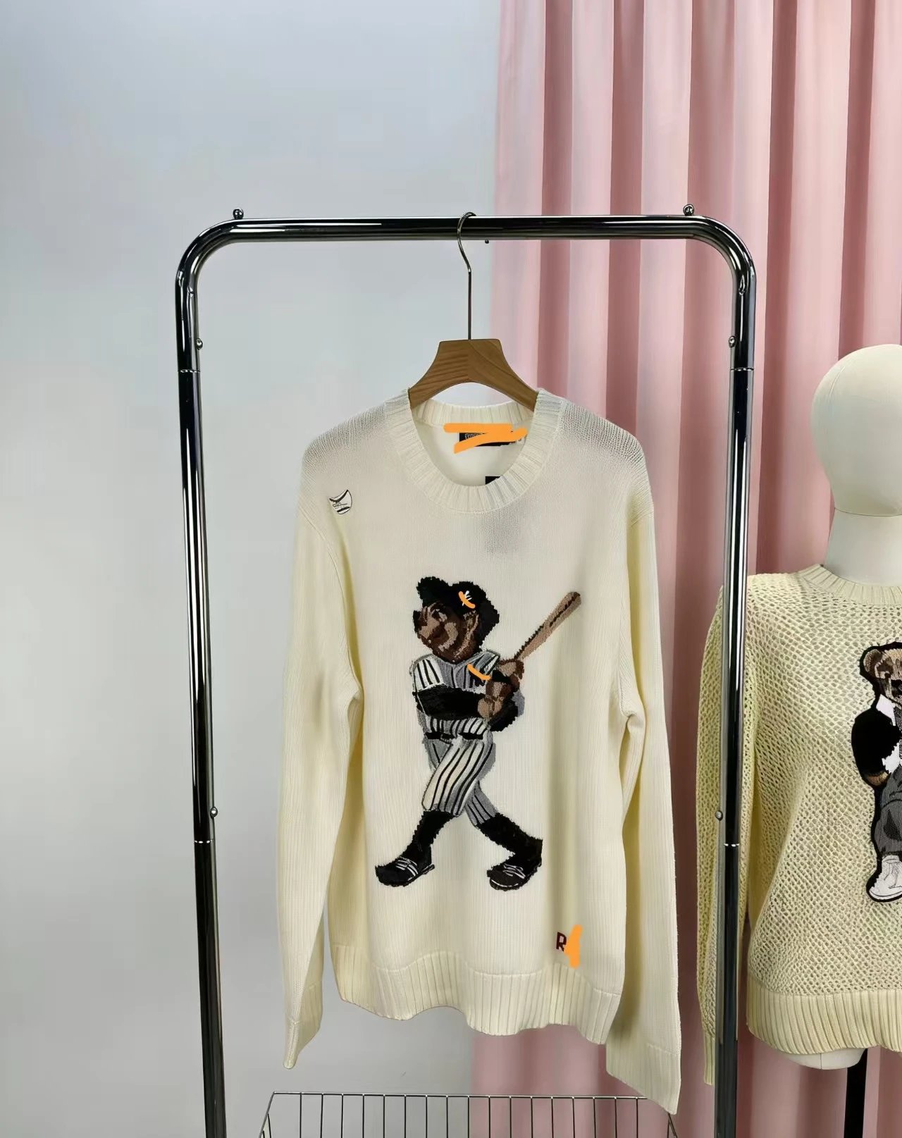 MLB x Human Made Baseball Bear Knit Sweater Navy - 13