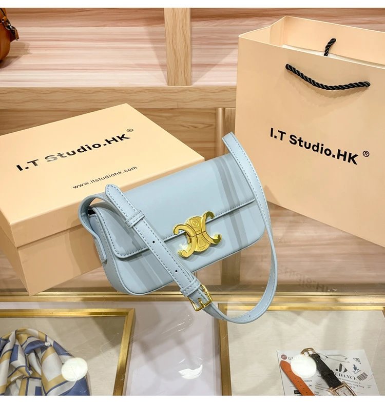 Design I.T Studio NK White Saddle Bag with Gold Hardware Crossbody Bags - 28