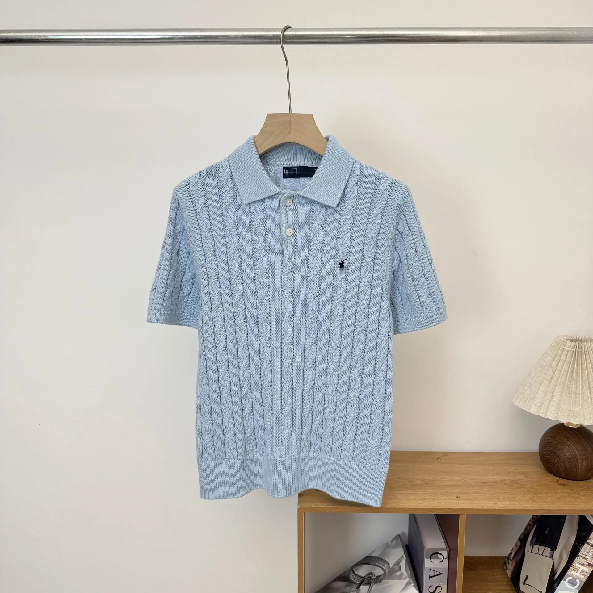 Fred Perry Cable Knit Polo Olive Green Polo Shirt - 10