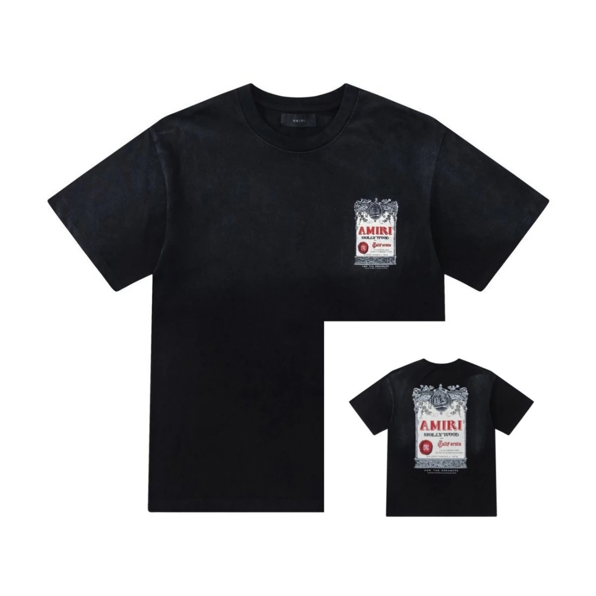 Amiri Horse Print Distressed Black T-Shirt - 6