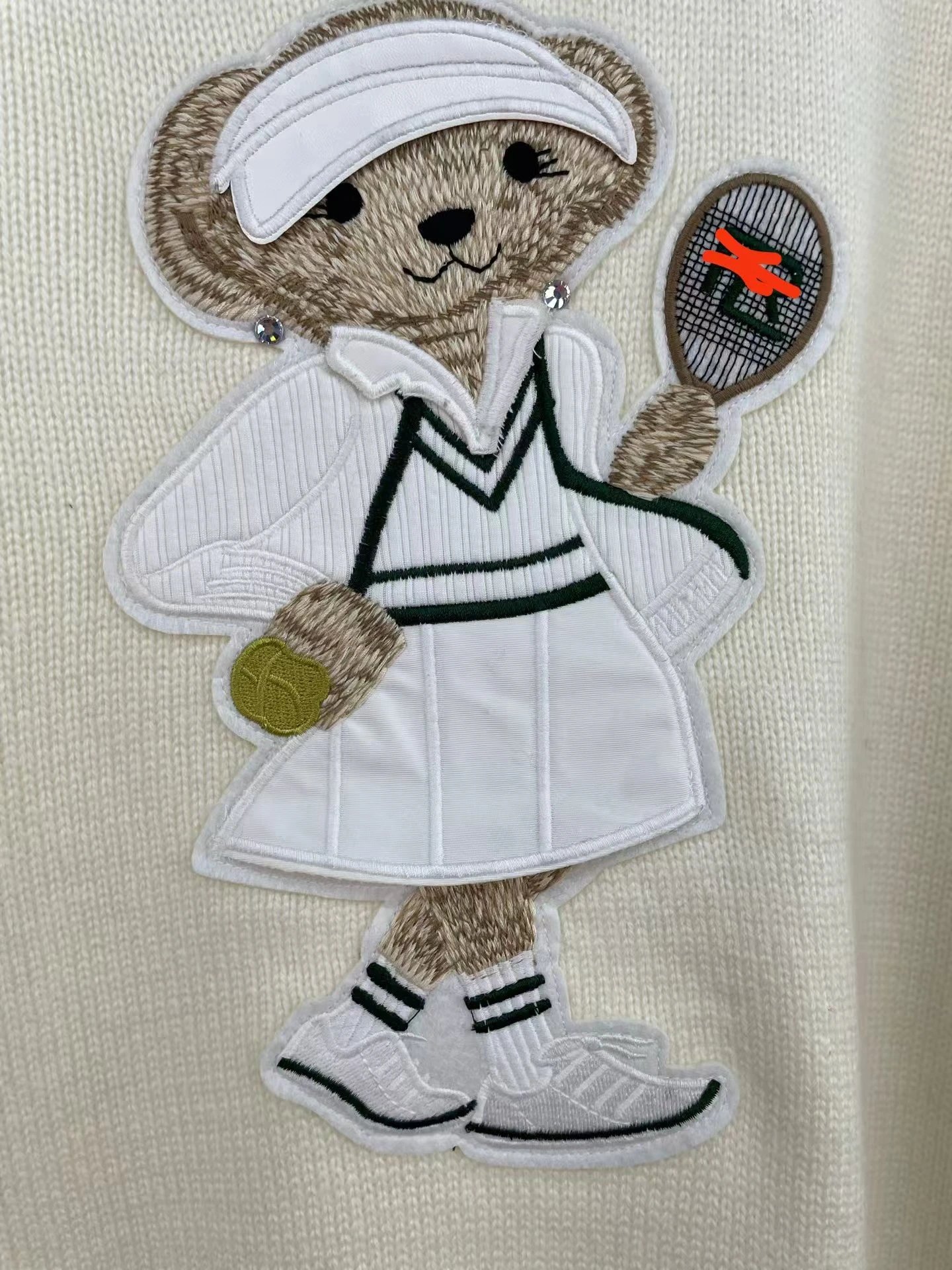Kappa Tennis Bear Embroidered Green Sweater - 4