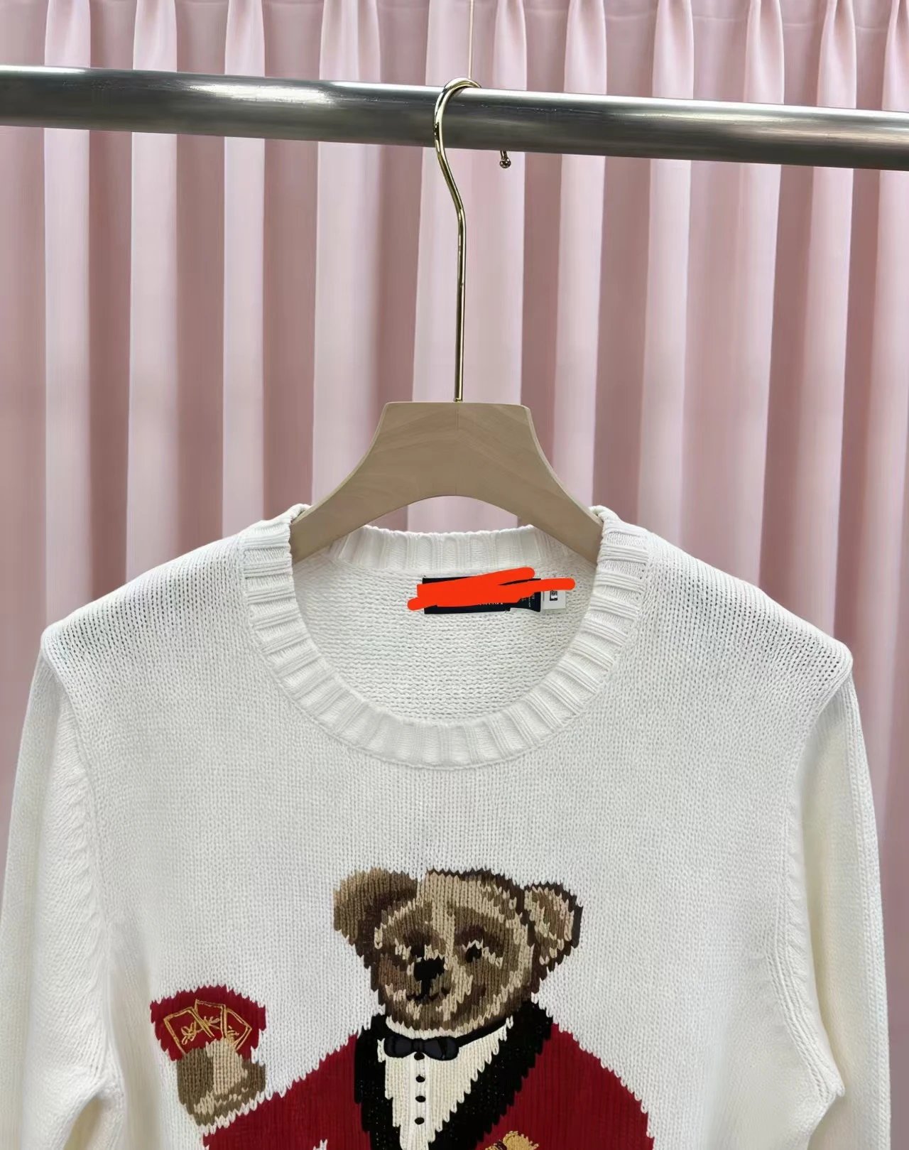 Polo Ralph Lauren Bear Motif Knit Sweater Red - 11