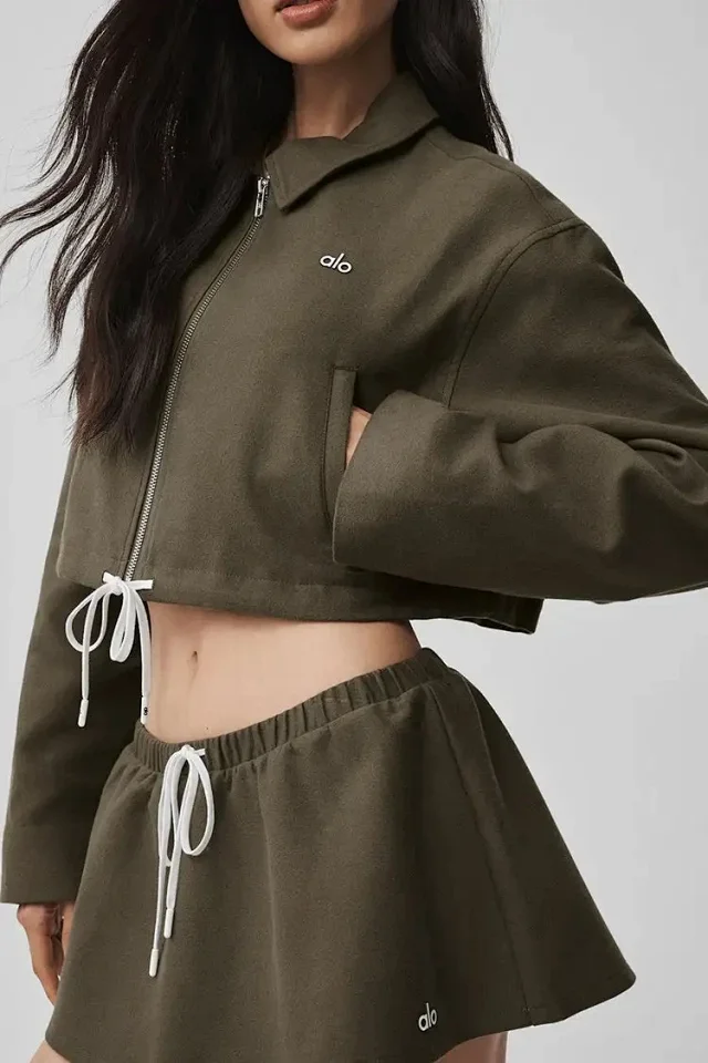 Alo Matching Sets Cropped zip-up jacket and drawstring mini skirt set product detail image 15