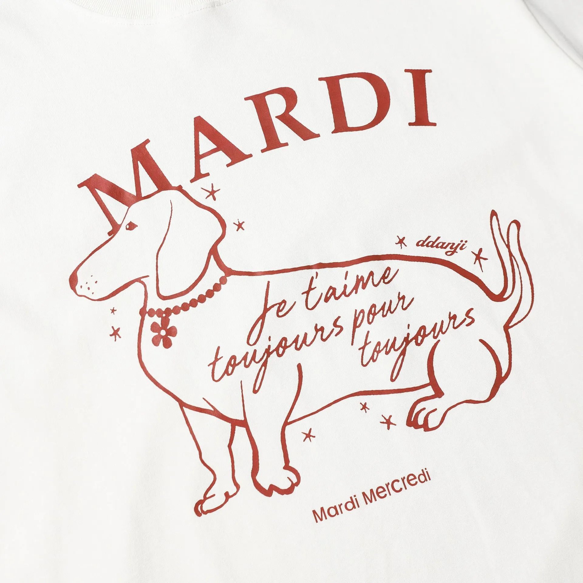 Mardi Mercredi Dog Print Navy T-Shirt - 9