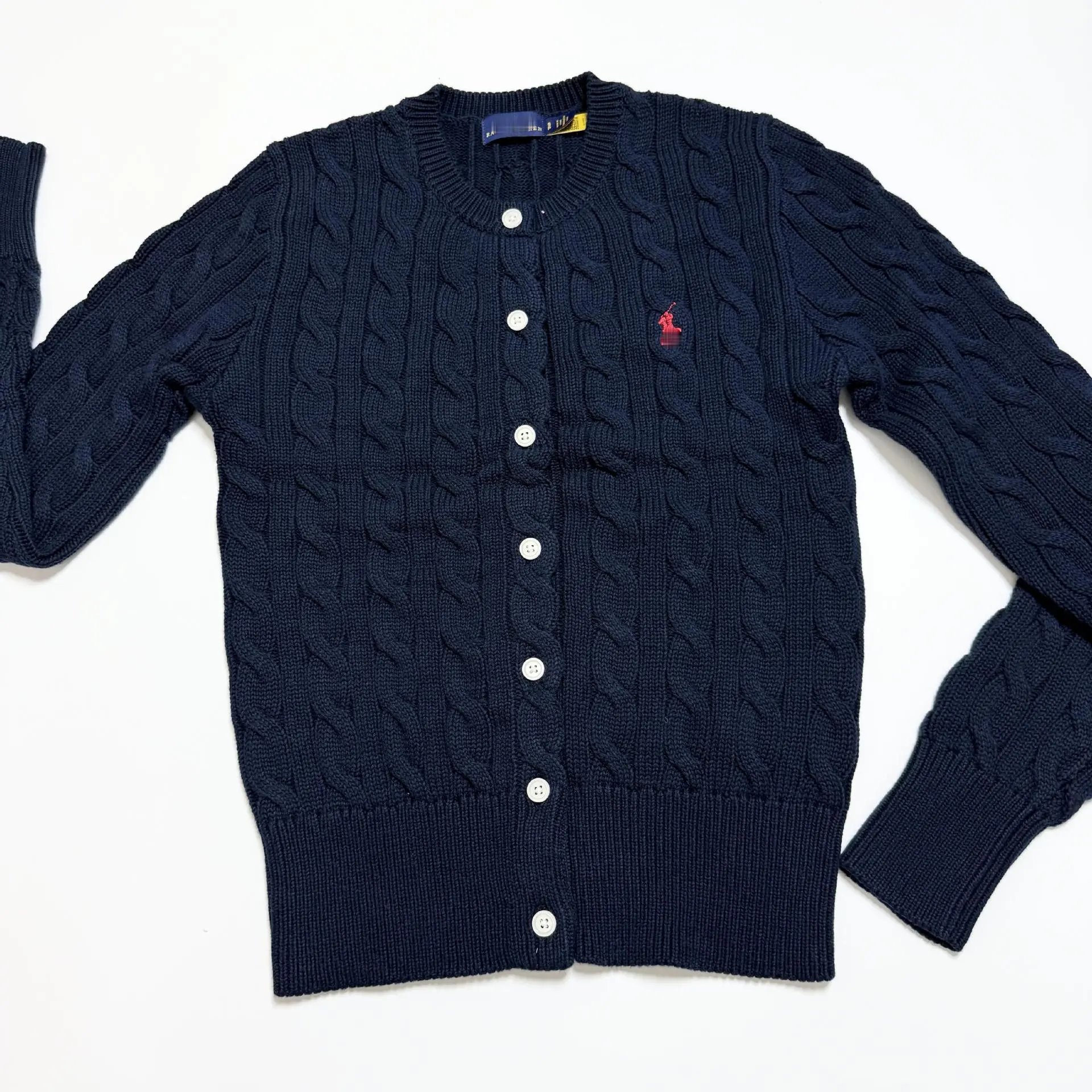 Polo Ralph Lauren Cable Knit Cardigan Light Blue Sweater - 10
