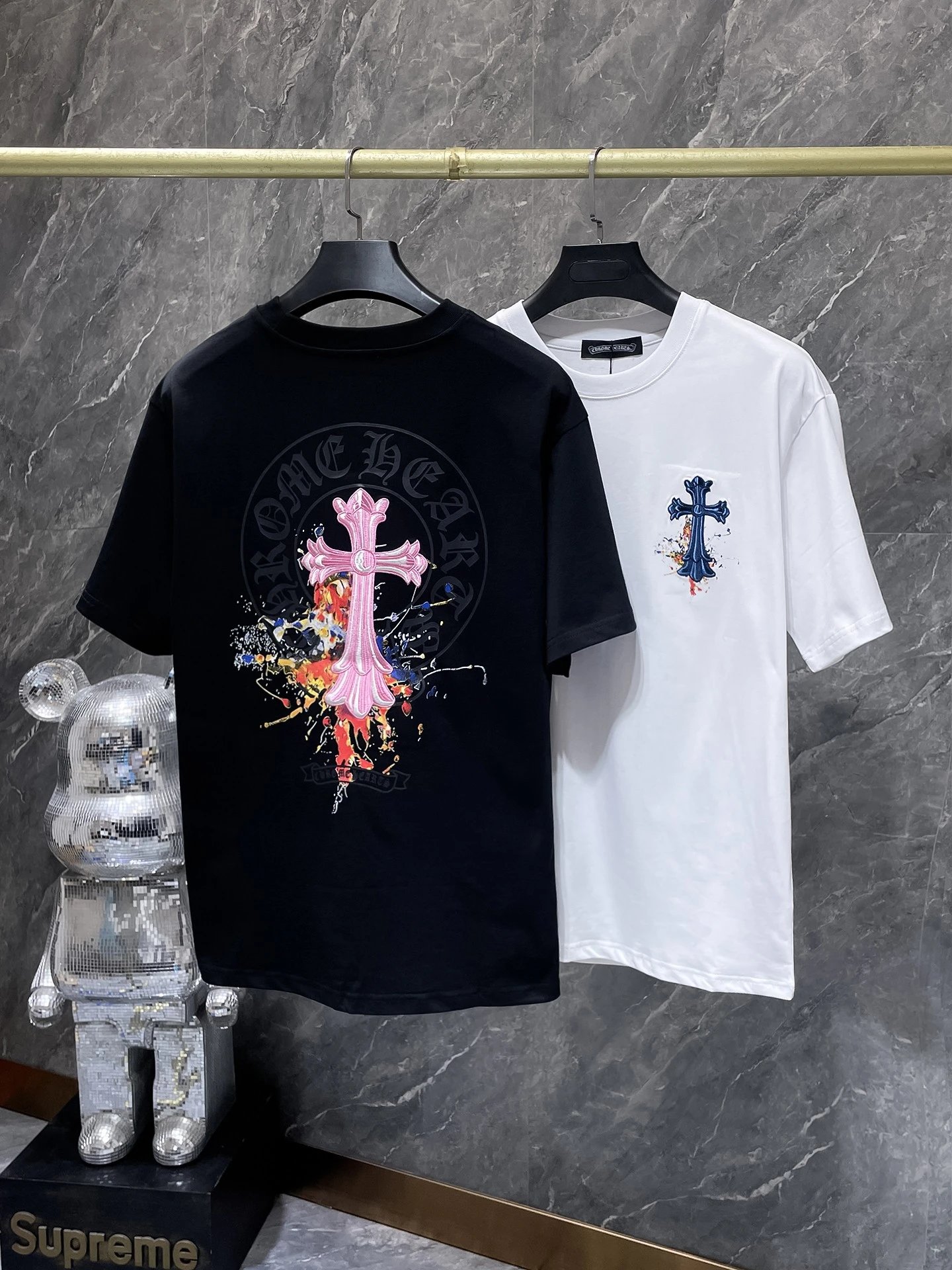 Chrome Hearts Circle Cross Embroidered White T-Shirt - 37