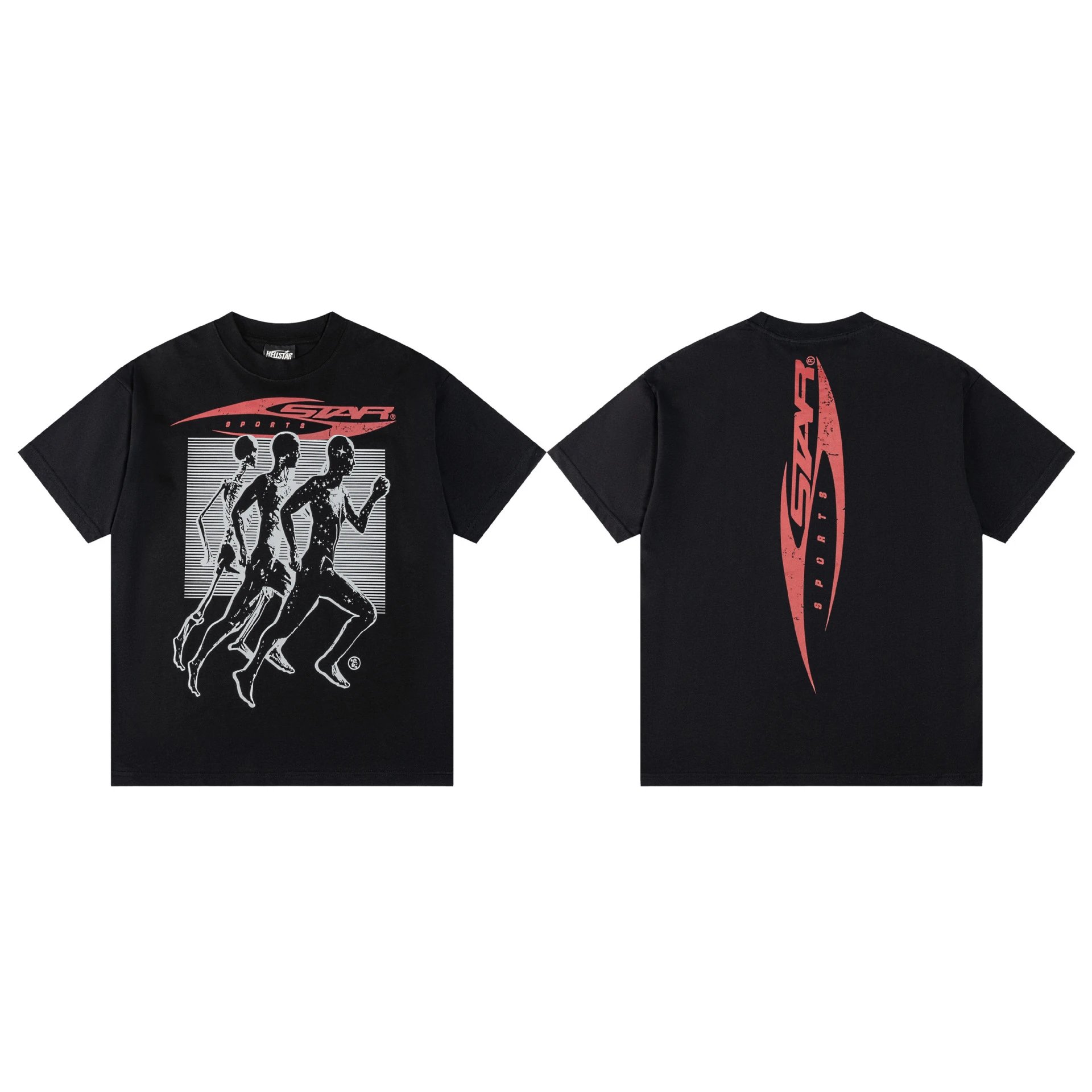 Hellstar Reach Your Inner Peace Flame Skeleton T-Shirt Black - 7
