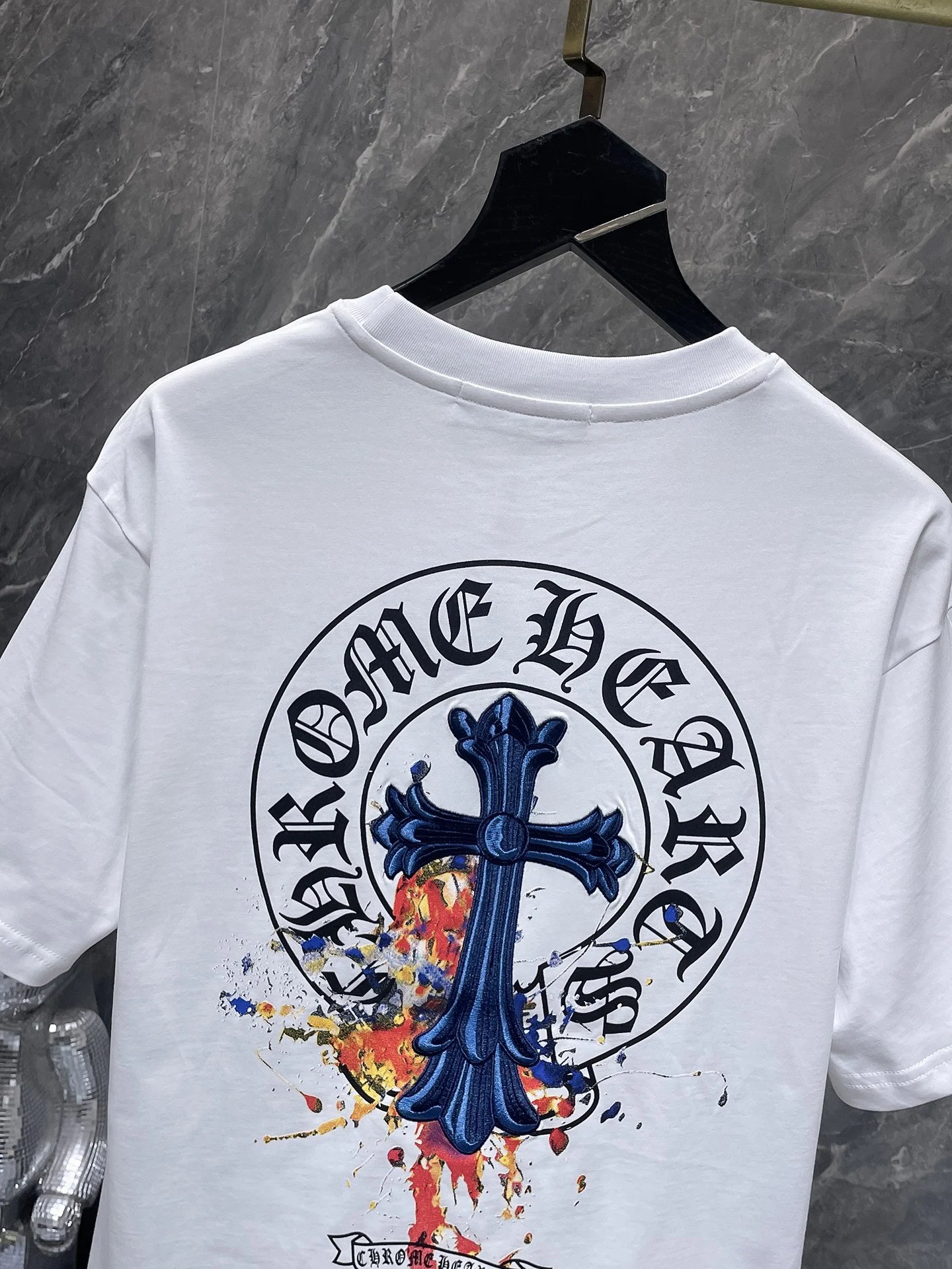 Chrome Hearts Circle Cross Embroidered White T-Shirt - 42