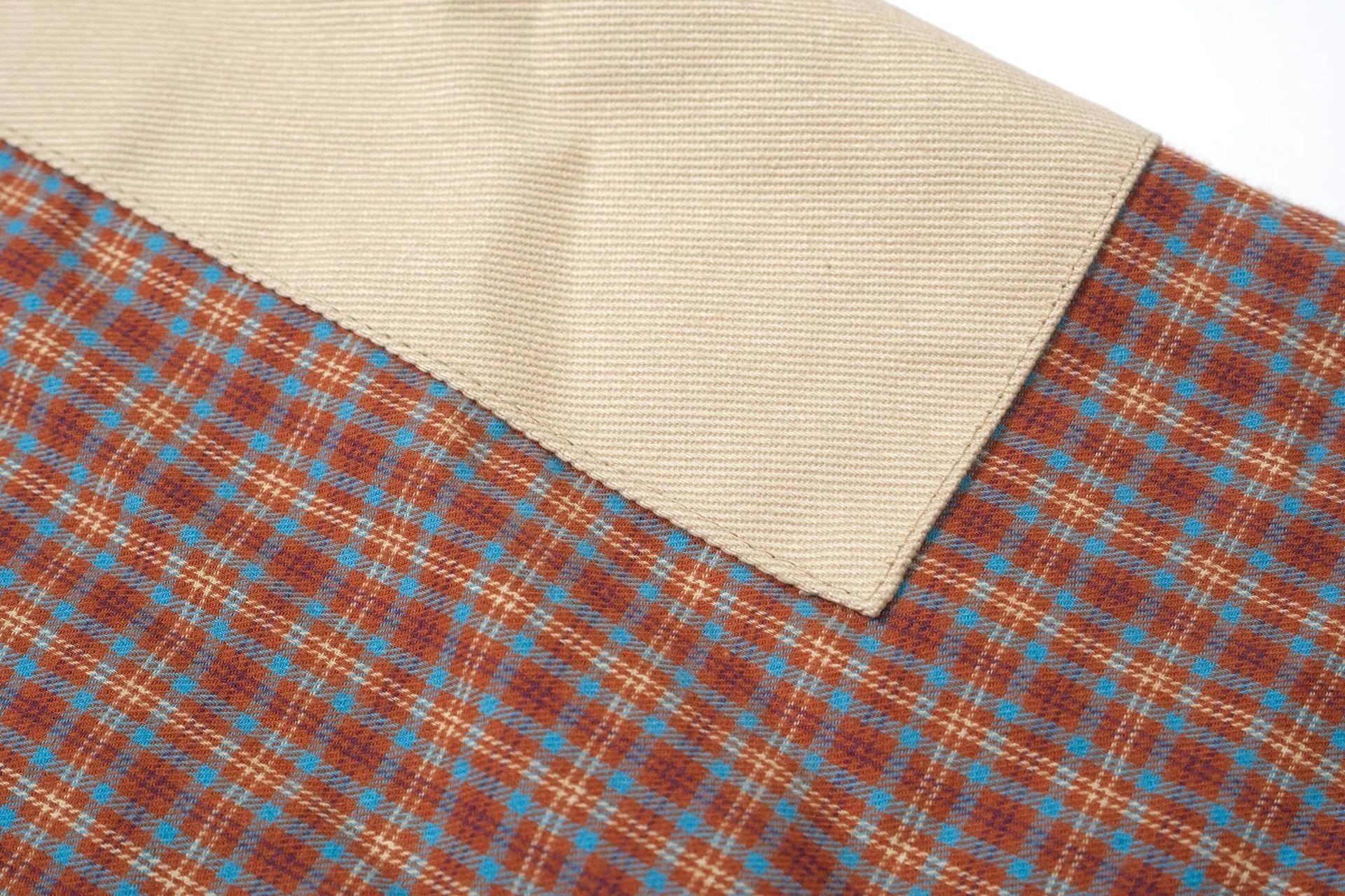Acne Studios Plaid Shirt with Contrast Sleeves Red Beige - 19