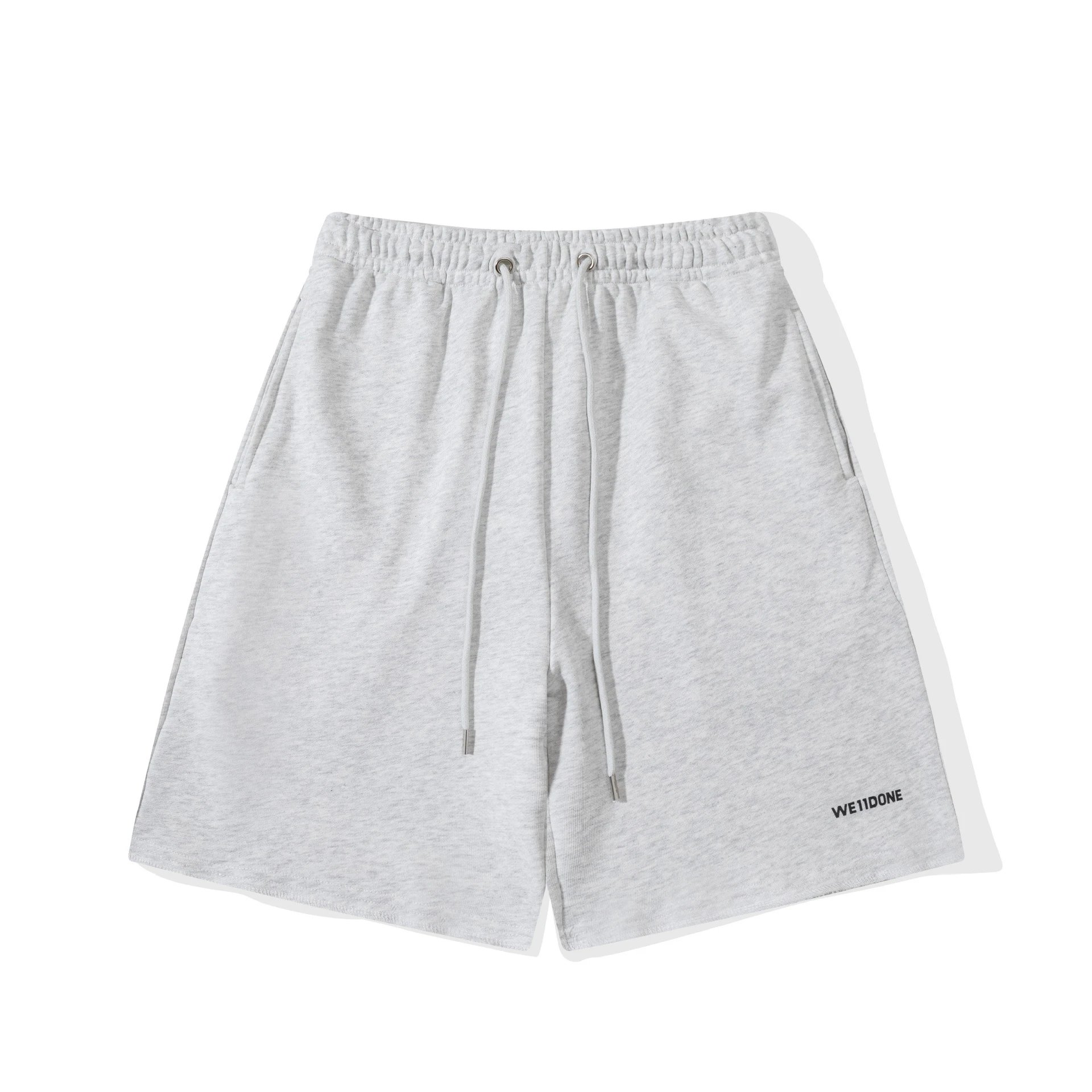 Design WE11DONE Logo Embroidered Black Sweat Shorts - 6