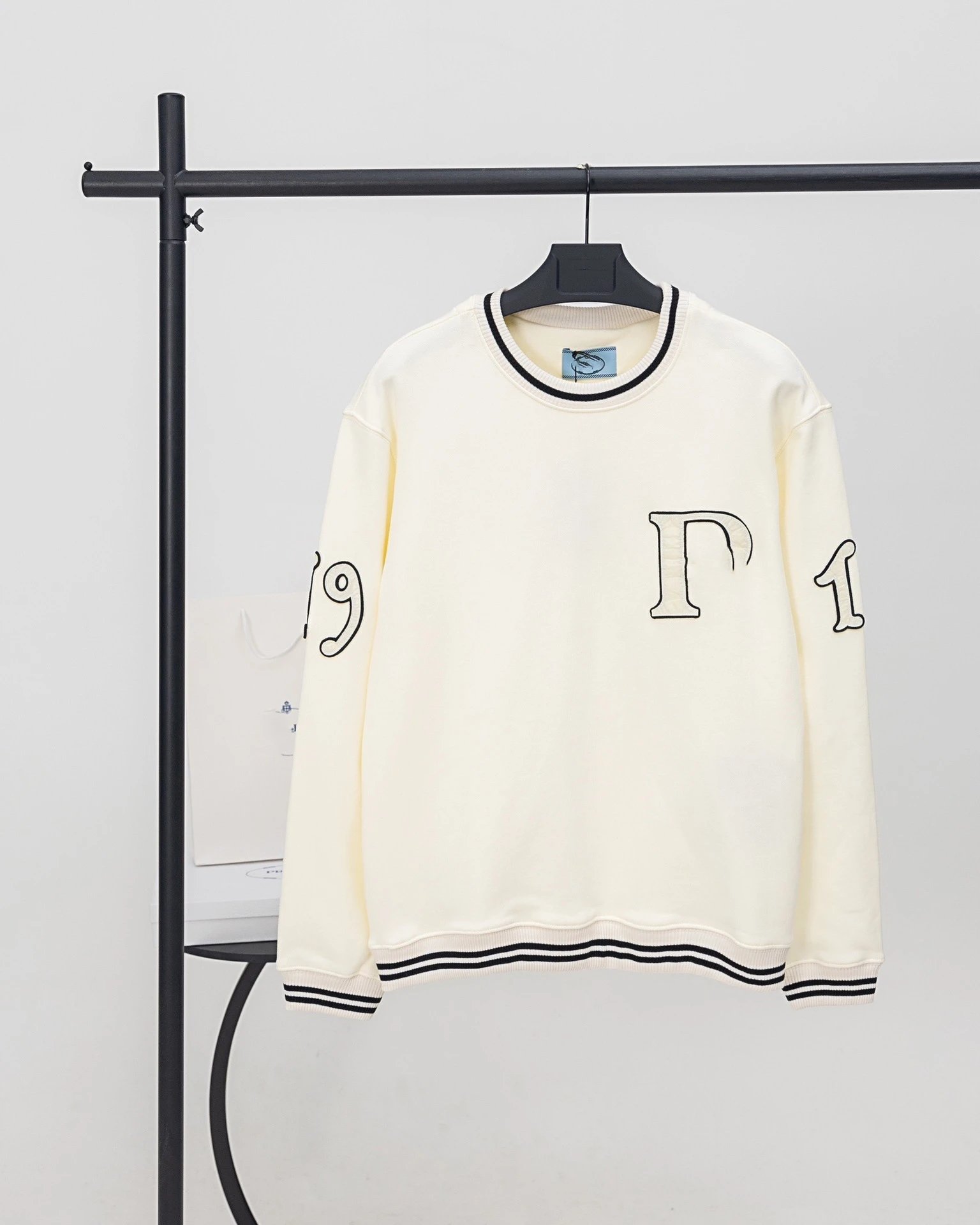 Prada Re-Nylon Logo Patch Black Hoodie - 29