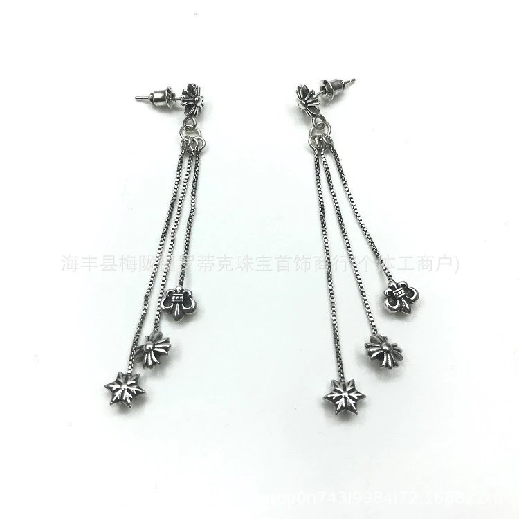 Design Floral Scroll Stud Earrings Silver Jewelry - 3