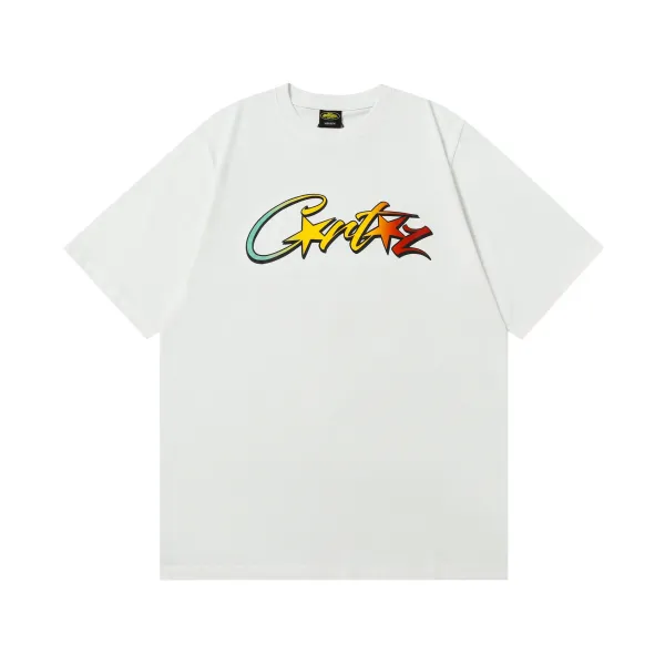 Corteiz Gradient Script Logo White T-Shirt - 1