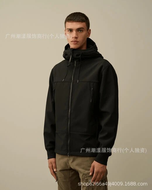 C.P. Company Hooded Windbreaker Black Jacket Outerwear - 5