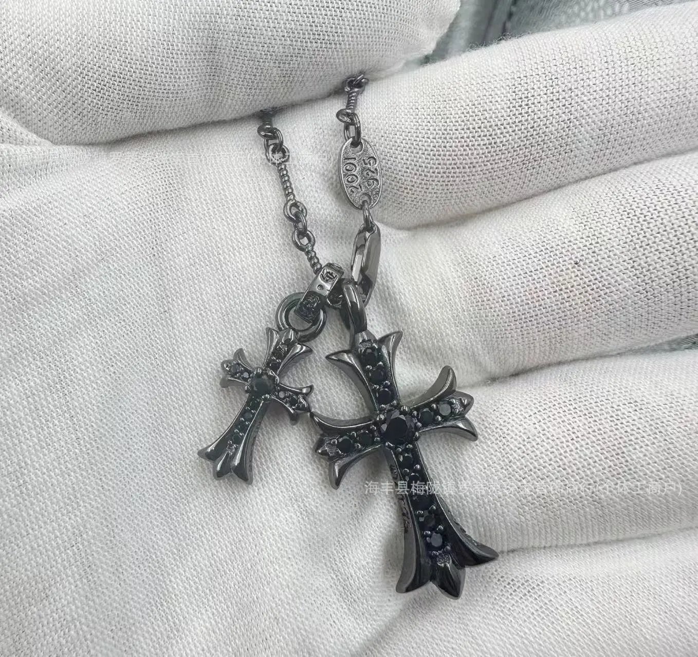Chrome Hearts Double Cross Pendant Necklace Gold Jewelry - 13