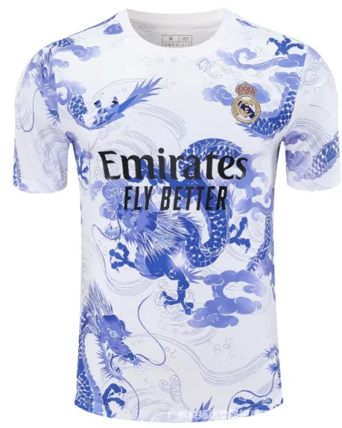 Real Madrid x Emirates Dragon Print White Jersey - 1
