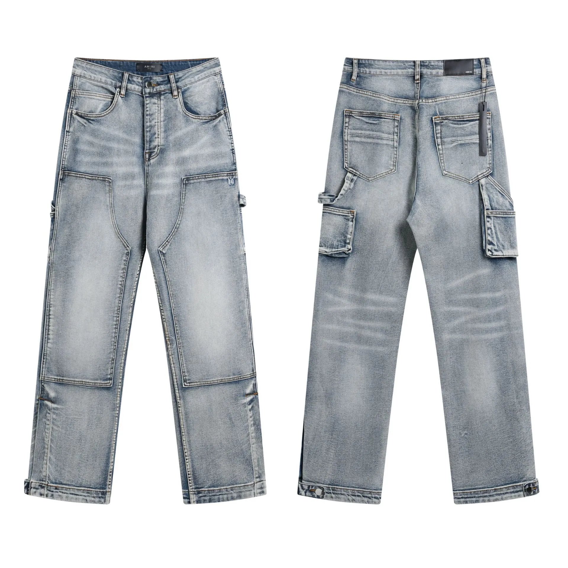 Amiri Logo Print Distressed Slim Fit Jeans - 12