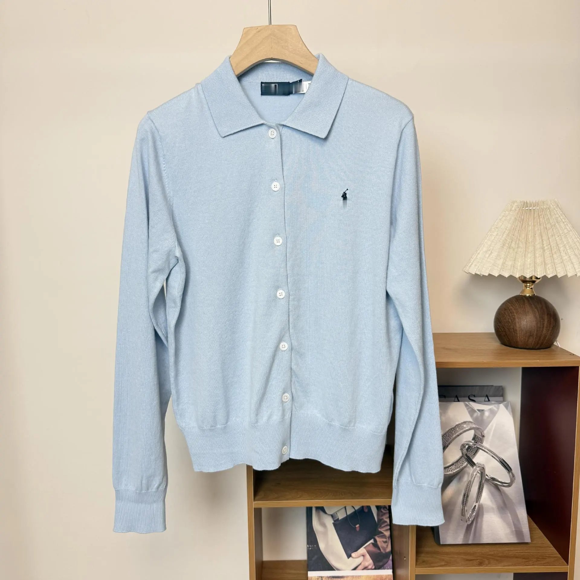 Polo Ralph Lauren Knit Polo Cardigan Gray Sweater - 16