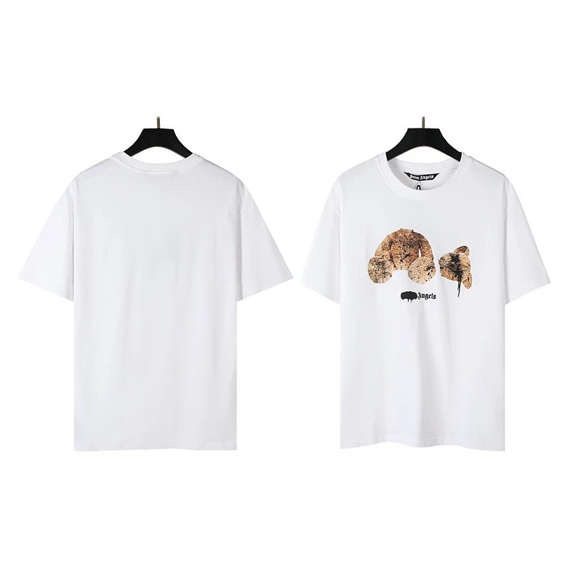 Palm Angels Logo Print White T-Shirt - 19