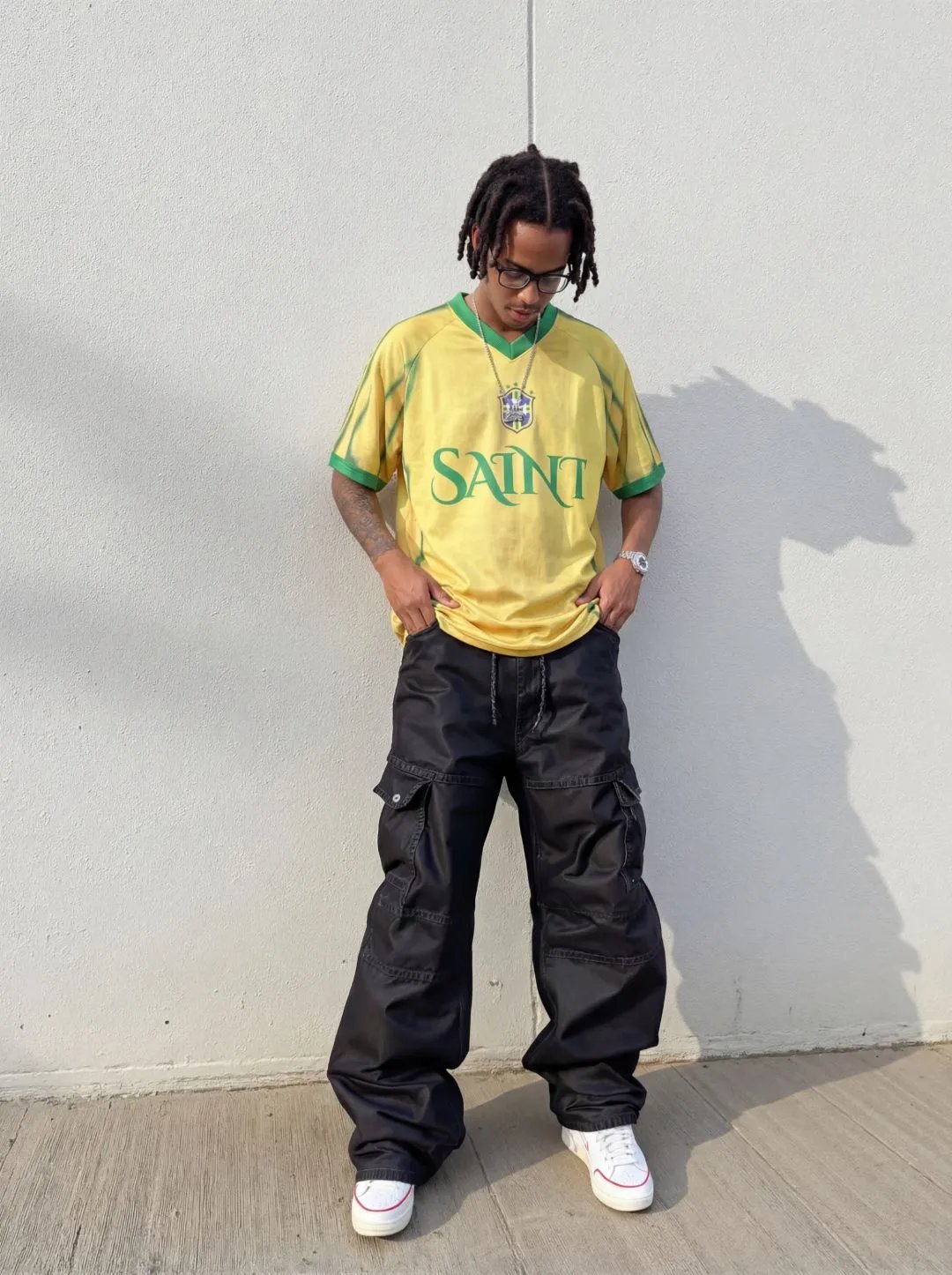 Design Saint FC Yellow Green V-Neck Jersey - 26