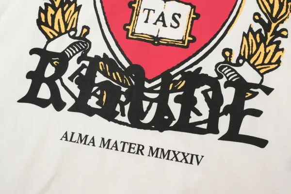 Rhude Harvard Crest White T-Shirt - 24