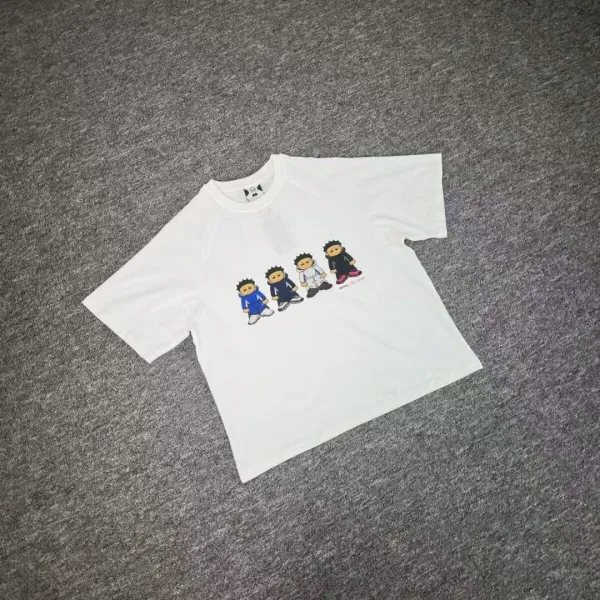 Design Four Characters Graphic Print White T-Shirt - 1