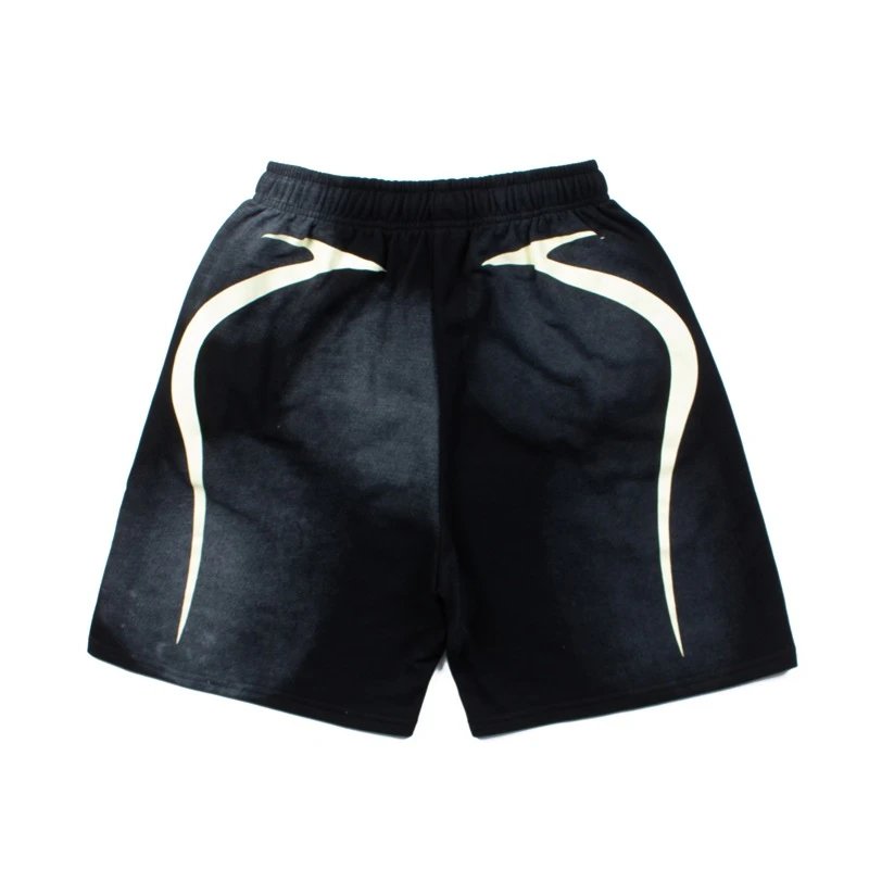 Hellstar Graphic Print Neon Green Drawstring Shorts - 5